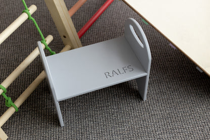 Personalized-stp-stool-gray