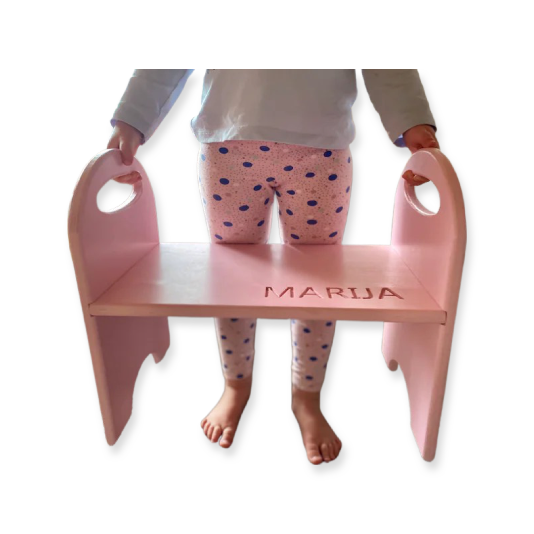 Pink-personalized-step stool